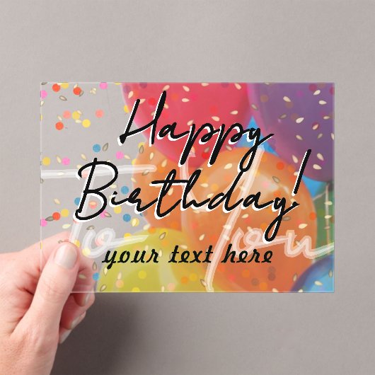 Happy Birthday Acrylic Invitation (In situ (ordinateur de poche))