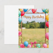 Happy Birthday Afbeelding Lijst Kaart Design (Voorkant / Achterkant)