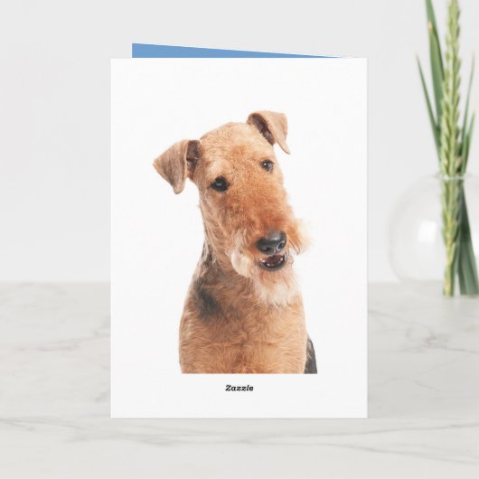 Happy Birthday Airedale Terrier Dog Wenskaart Kaart (Achterkant)