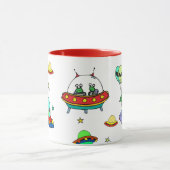 Happy Birthday Alien Ship Cup Aangepaste koffie Mo Mok (Midden)