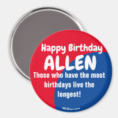 Happy Birthday ALLEN magnet Magneet (Voorkant / Achterkant)