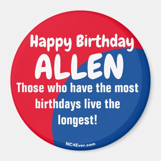 Happy Birthday ALLEN magnet Magneet (Voorkant)