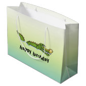 Happy Birthday Alligator Large Cadeauzakje (Achterkant Gekanteld)