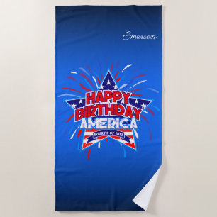 Happy Birthday America 4 juli onafhankelijkheid Strandlaken