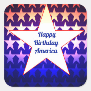 Happy Birthday America personaliseren Vierkante Sticker