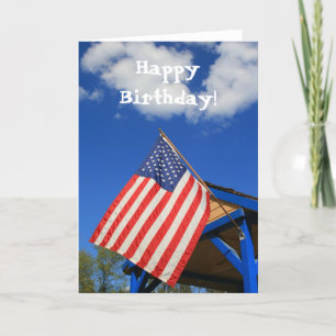 Happy Birthday Amerikaanse vlag wenskaart Kaart