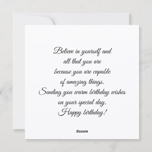 Happy birthday and warm wishes greeting feestdagenkaart (Achterkant)