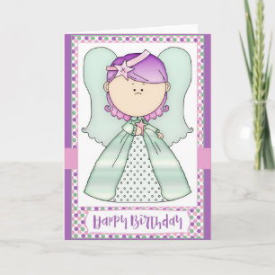 Happy Birthday Angel Girl Wenskaart Kaart