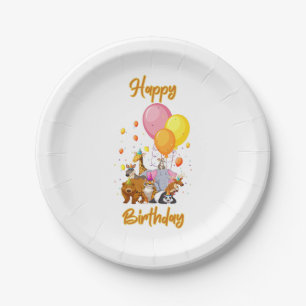 Happy Birthday Animal Collectie Paper Borden Papieren Bordje