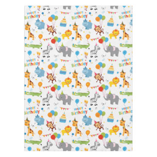 Happy Birthday Animal Party Print Tafelkleed
