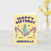 Happy Birthday Annabelle  | Unicorn Birthday Card Kaart (Gele Bloem)