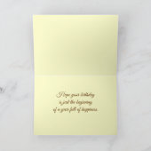 Happy Birthday  Antiek Roos Flower Kaart (Binnen)