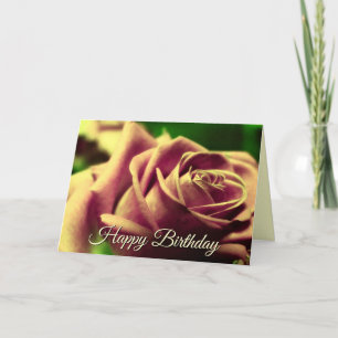 Happy Birthday Antiek Roos Flower Kaart