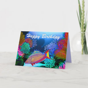 Happy Birthday Aquarium Fish Card Kaart