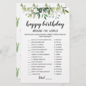 Happy Birthday Around the World editable game (Voorkant / Achterkant)