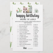 Happy Birthday Around the World editable game (Voorkant / Achterkant)