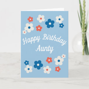 Happy Birthday Aunty -  Floral Birthday Card Kaart
