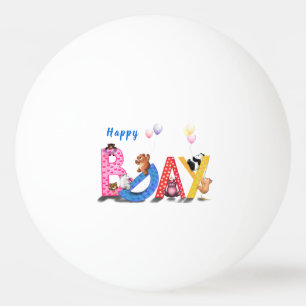 Happy Birthday - Baby Beren Party Celebration Fun  Pingpongballen