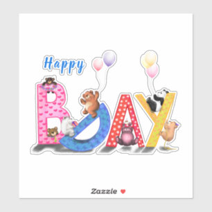 Happy Birthday - Baby Beren Party Celebration Fun  Sticker