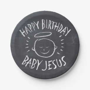 Happy Birthday Baby Jesus Christmas Chalkboard Papieren Bordje