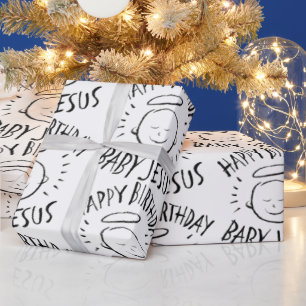 Happy Birthday Baby Jesus - Kerst Christelijk Cadeaupapier