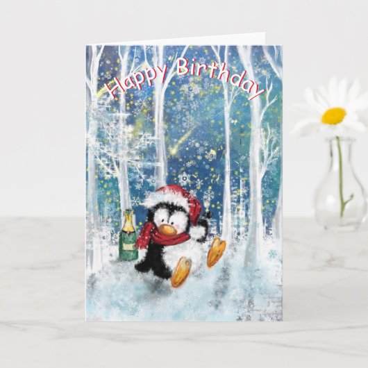 Happy Birthday Baby Kaart Happy Penguin (Kleine Plant)
