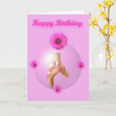 Happy Birthday Ballet Ballerina Danser Balletschoe Kaart (Gele Bloem)