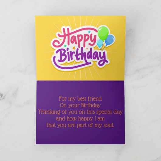 Happy Birthday ballon 3 Hartelijk dank Bedankkaart (Binnen)