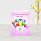 Happy Birthday-ballonkaart Kaart (Gele Bloem)