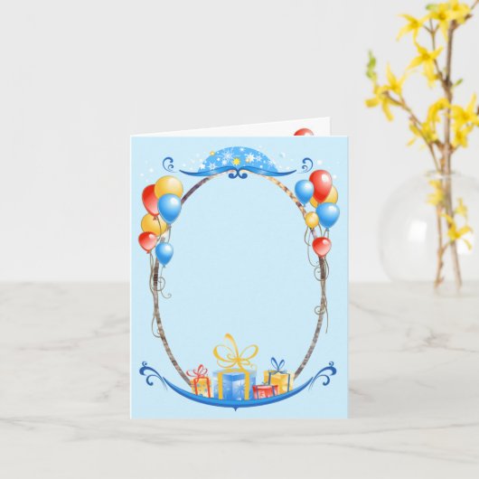 Happy Birthday-ballonnen - aangepaste naam & ouder Kaart (Gele Bloem)