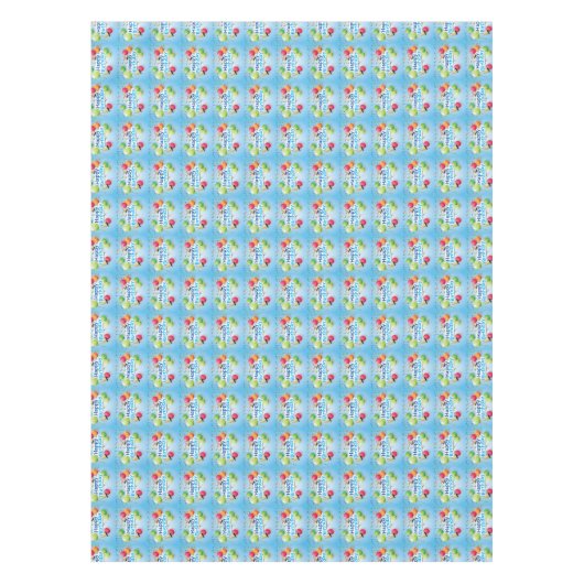 Happy Birthday-ballonnen en Petten Tafelkleed (Voorkant)