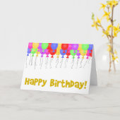 Happy Birthday-ballonnen Kaart (Gele Bloem)