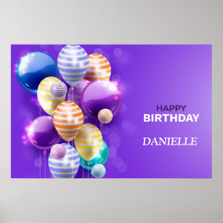 Happy Birthday-ballonnen Poster