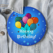 Happy Birthday-ballonnen, Ronde Button 6,0 Cm (In situ)