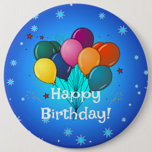 Happy Birthday-ballonnen, Ronde Button 6,0 Cm