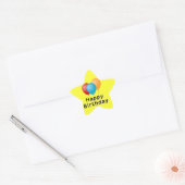 Happy Birthday-ballonnen Ster Sticker (Envelop)