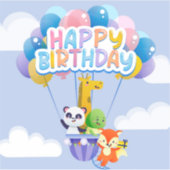 Happy Birthday-ballonnen Sticker (Voorkant)