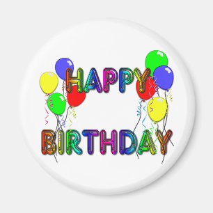Happy Birthday Ballons D1 Magnet Magneet