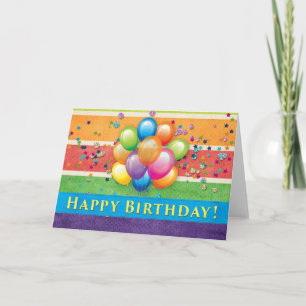 Happy Birthday-ballons Multi-Color Kaart