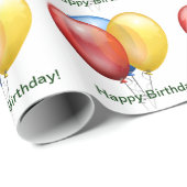 Happy Birthday Balloon Gift Wrap Cadeaupapier (Rol Hoek)