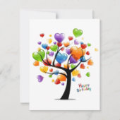 Happy Birthday Balloon Heart Tree Kaart (Voorkant)