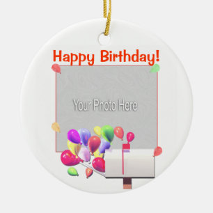 Happy Birthday Balloon Mail (foto-lijst) Keramisch Ornament