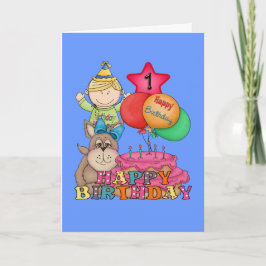 Happy Birthday Balloons Boy 1 Kaart