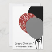 Happy Birthday Balloons Cadeaubon (Voorkant)