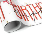 Happy Birthday Balloons en Gold Confetti Cadeaupapier (Rol Hoek)