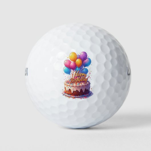 Happy Birthday Balloons Golfballen (Voorkant)