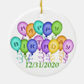 Happy Birthday Balloons Ornament (Achterkant)