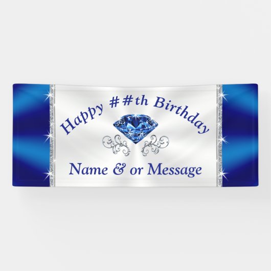 Happy Birthday Banner Custom. ELK JAAR OF EVENTUEE (Horizontaal)