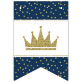 Happy Birthday Banner in blauw en goud (Eerste vlag)