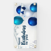 Happy Birthday Banner, Navy Blu Spandoek (Verticaal)